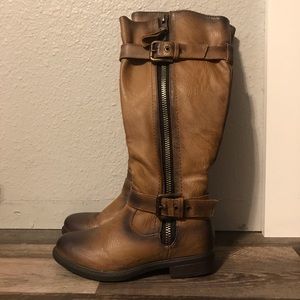 Cognac Boots Strap Boots | De Blossom Collection